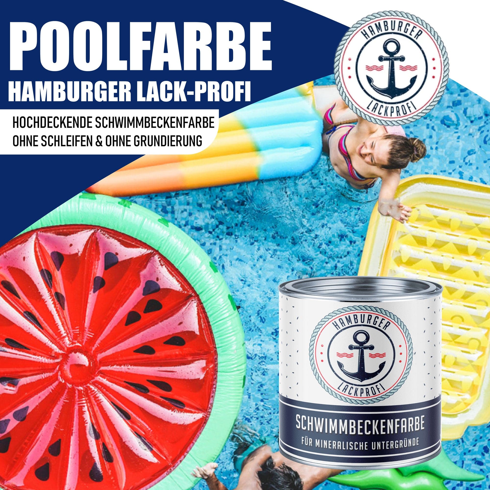 Hamburger Lack-Profi Lacke & Beschichtungen Hamburger Lack-Profi Schwimmbeckenfarbe - hochdeckende Poolfarbe