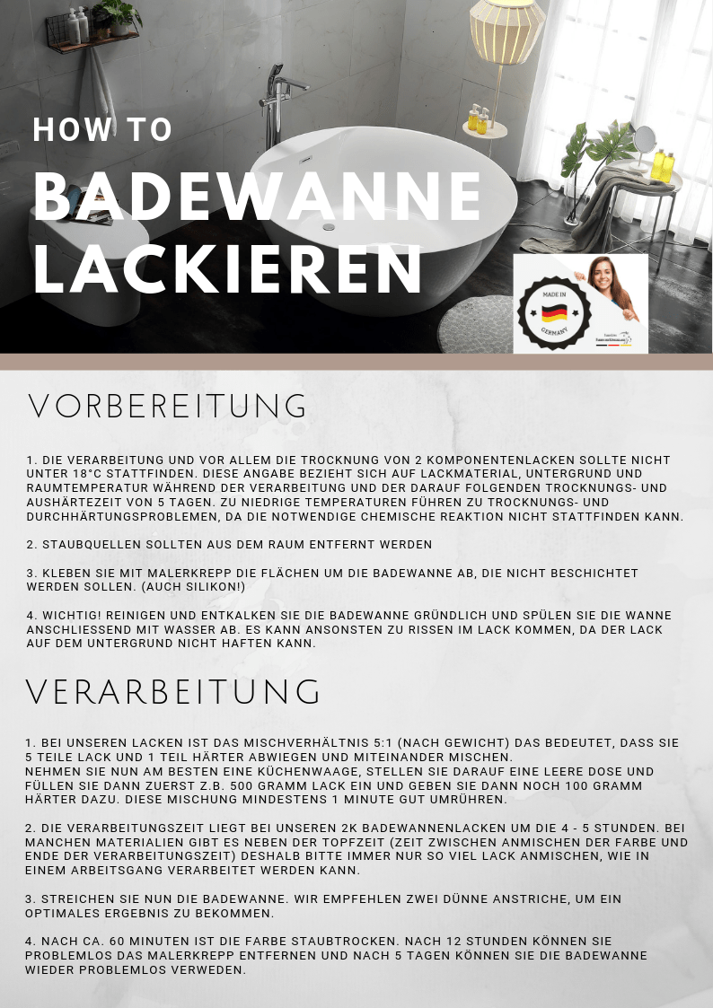 FARBENLÖWE Lausitzer Farbwerke Badewannenlack - Traditionell im SET